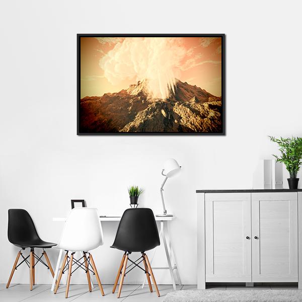 Volcanic Eruption Canvas Wall Art-5 Horizontal-Gallery Wrap-22" x 12"-Tiaracle