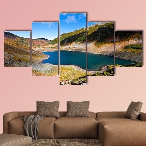 Volcano Landscape With Lake On Kamchatka Russia Canvas Wall Art-5 Star-Gallery Wrap-62" x 32"-Tiaracle