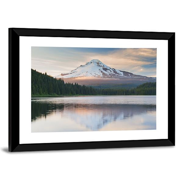 Volcano Mountain Mt Hood Canvas Wall Art-5 Horizontal-Gallery Wrap-22" x 12"-Tiaracle