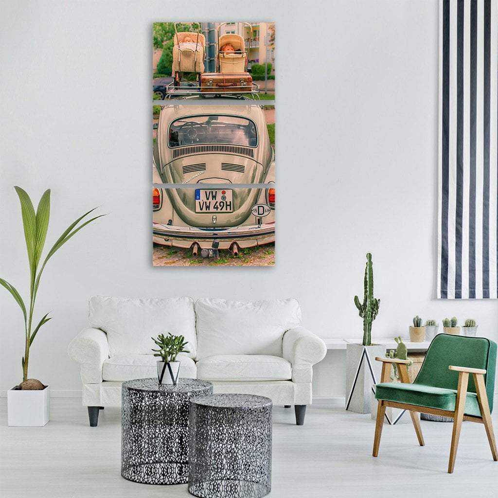 Volkswagen Classic Vehicle Vertical Canvas Wall Art-3 Vertical-Gallery Wrap-12" x 25"-Tiaracle