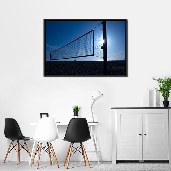 Volleyball Net On Beach Canvas Wall Art-5 Horizontal-Gallery Wrap-22" x 12"-Tiaracle