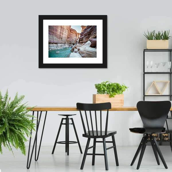 Wadi Hasa Creek Jordan Canvas Wall Art-3 Horizontal-Gallery Wrap-25" x 16"-Tiaracle