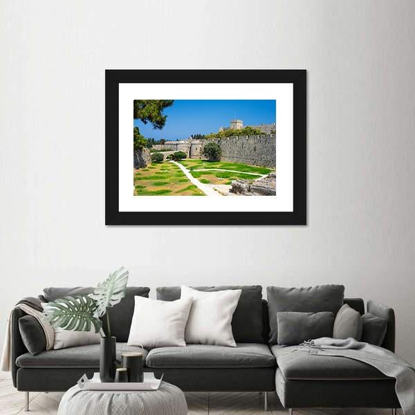 Walls And Grounds Of Old Town Rhodes Dodecanese Canvas Wall Art-3 Horizontal-Gallery Wrap-25" x 16"-Tiaracle