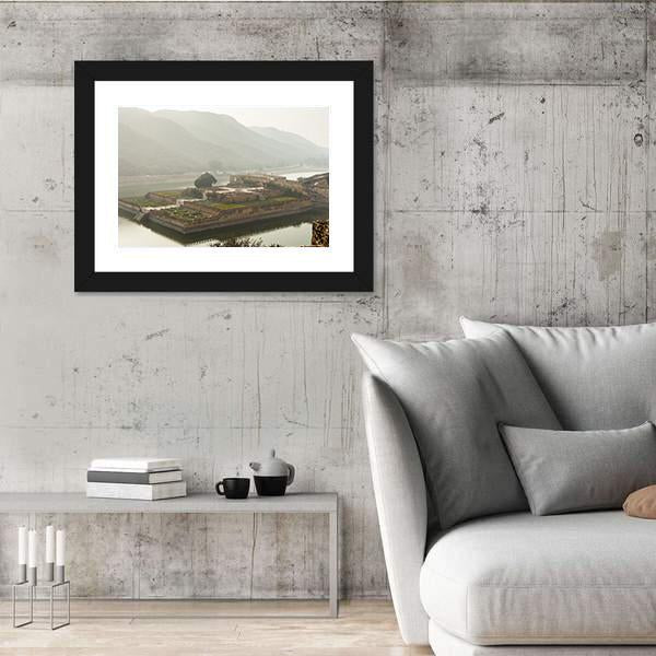 Walls Of The Amer Fort Canvas Wall Art-3 Horizontal-Gallery Wrap-25" x 16"-Tiaracle