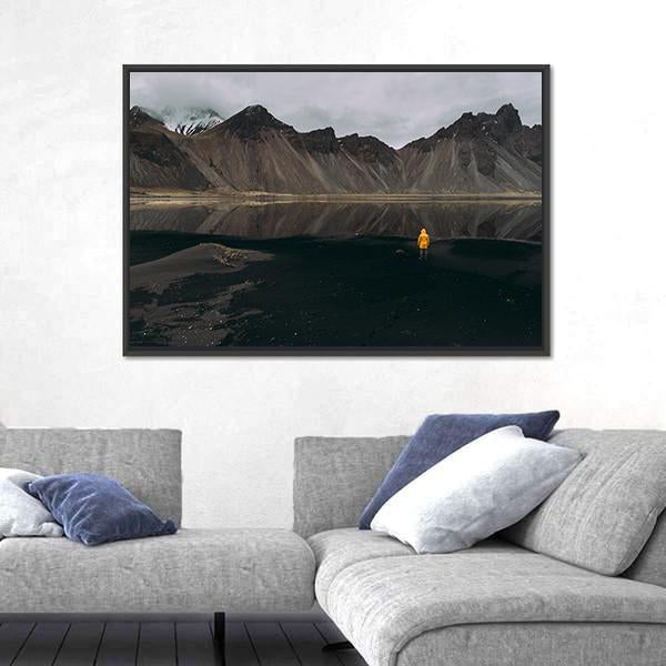 Wanderlust Explorer In Iceland Canvas Wall Art-3 Horizontal-Gallery Wrap-25" x 16"-Tiaracle