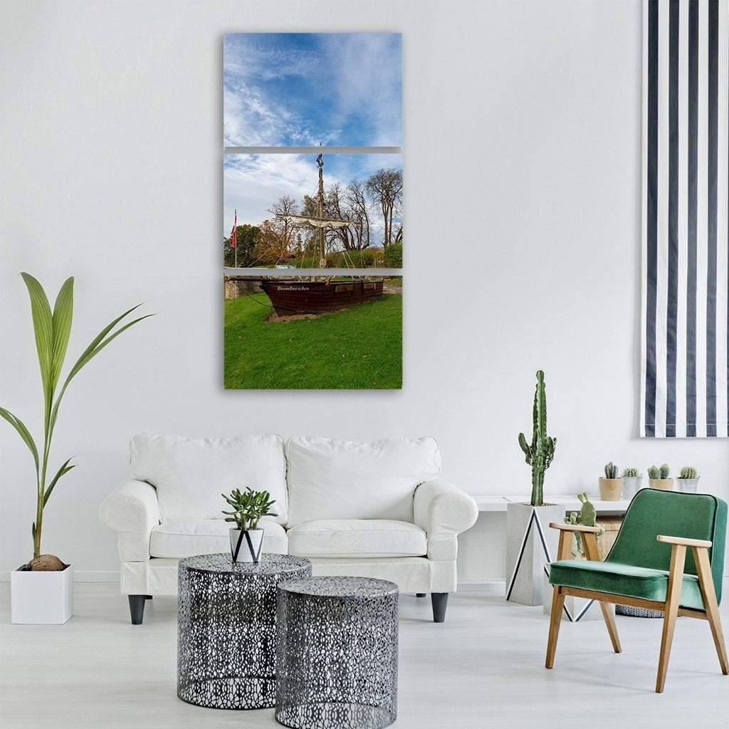 Wanfried Flagship In Germany Vertical Canvas Wall Art-3 Vertical-Gallery Wrap-12" x 25"-Tiaracle