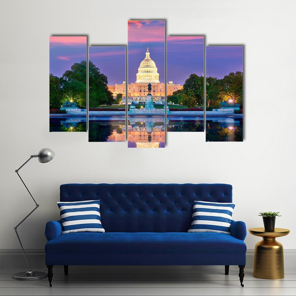 Washington DC Canvas Wall Art-5 Pop-Gallery Wrap-47" x 32"-Tiaracle