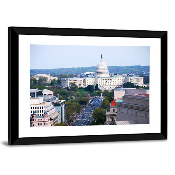 Washington DC View Canvas Wall Art-3 Horizontal-Gallery Wrap-25" x 16"-Tiaracle