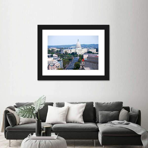 Washington DC View Canvas Wall Art-5 Horizontal-Gallery Wrap-22" x 12"-Tiaracle