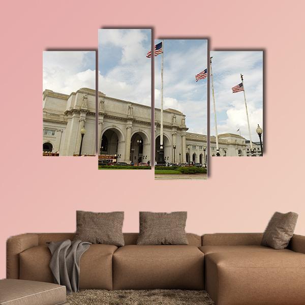 Washington Union Station Canvas Wall Art-4 Pop-Gallery Wrap-50" x 32"-Tiaracle