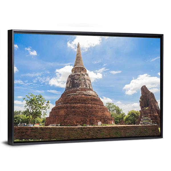 Wat Mahathat Temple In Thailand Canvas Wall Art-3 Horizontal-Gallery Wrap-25" x 16"-Tiaracle