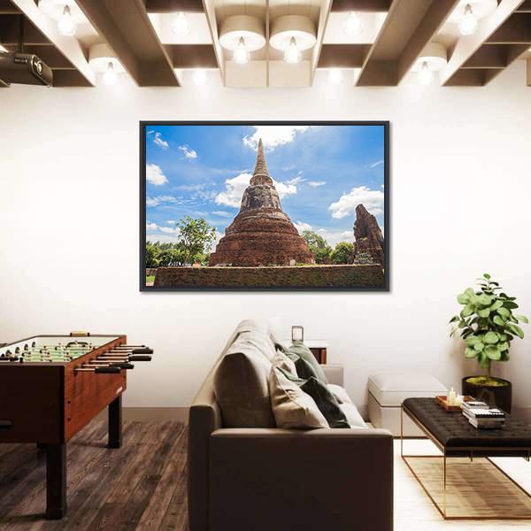 Wat Mahathat Temple In Thailand Canvas Wall Art-5 Horizontal-Gallery Wrap-22" x 12"-Tiaracle