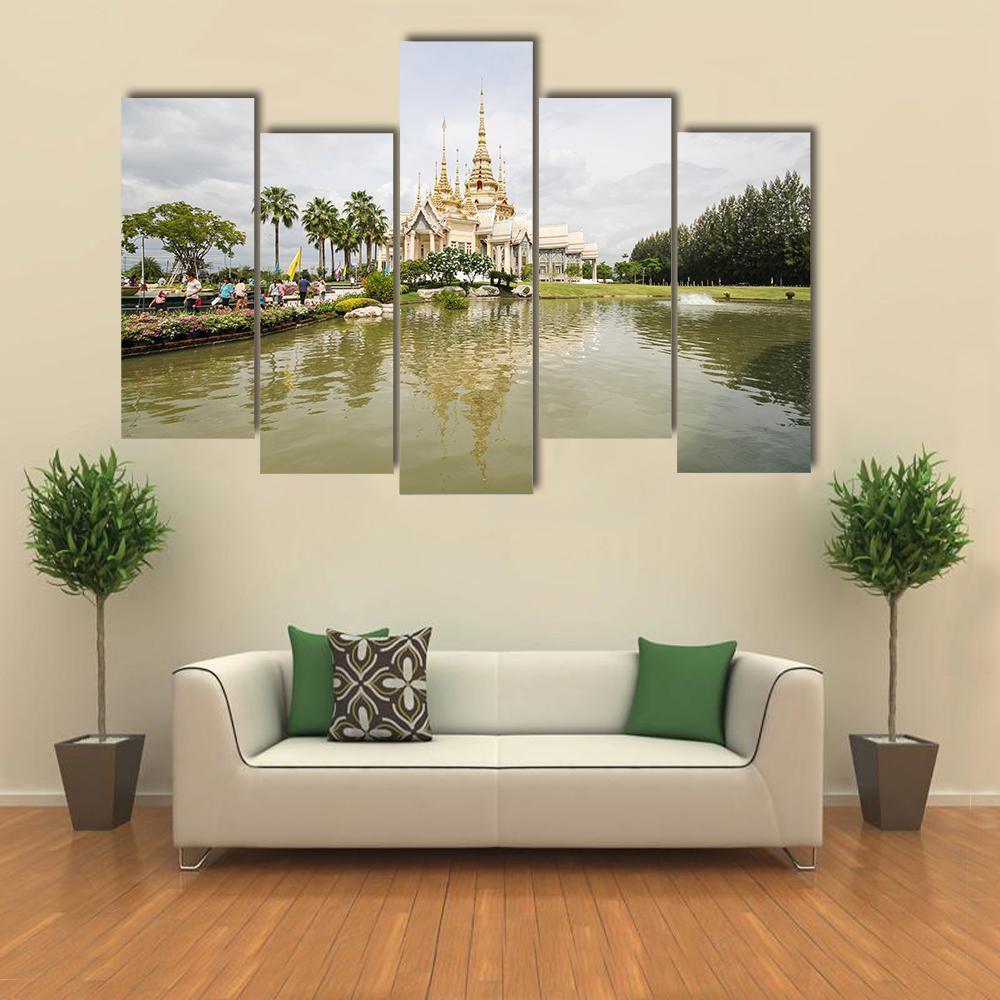 Wat Non Kum Temple Nakhon Ratchasim Canvas Wall Art-5 Pop-Gallery Wrap-47" x 32"-Tiaracle