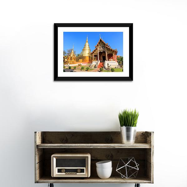 Wat Phra Singh Woramahawihan Canvas Wall Art-1 Piece-Framed Print-20" x 16"-Tiaracle