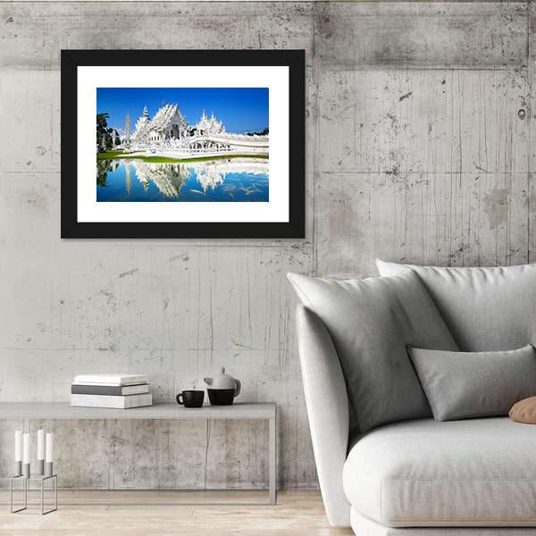 Wat Rong Khun Temple in Chiang Rai In Thailand Canvas Wall Art-3 Horizontal-Gallery Wrap-25" x 16"-Tiaracle