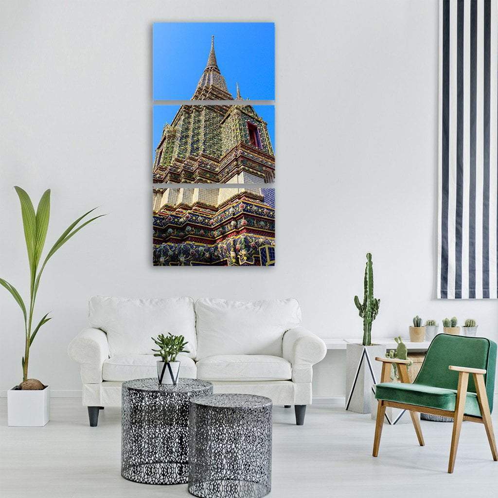 Wat Temple Buddhism In Thailand Vertical Canvas Wall Art-3 Vertical-Gallery Wrap-12" x 25"-Tiaracle