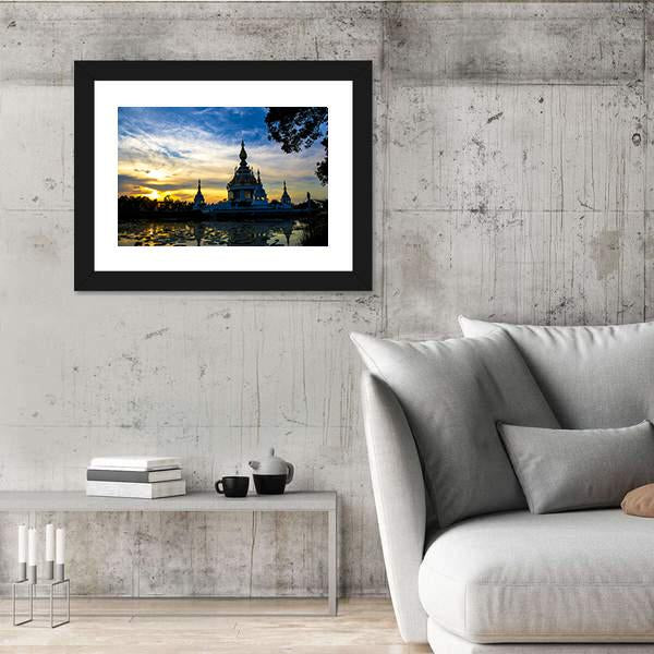 Wat Thong Sed Thi Temple In Thailand Panoramic Canvas Wall Art-1 Piece-36" x 12"-Tiaracle