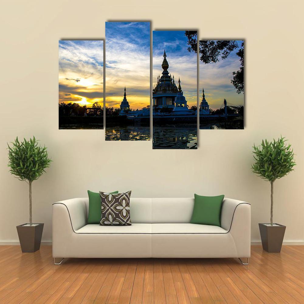 Wat Thong Sed Thi Temple Canvas Wall Art-4 Pop-Gallery Wrap-50" x 32"-Tiaracle
