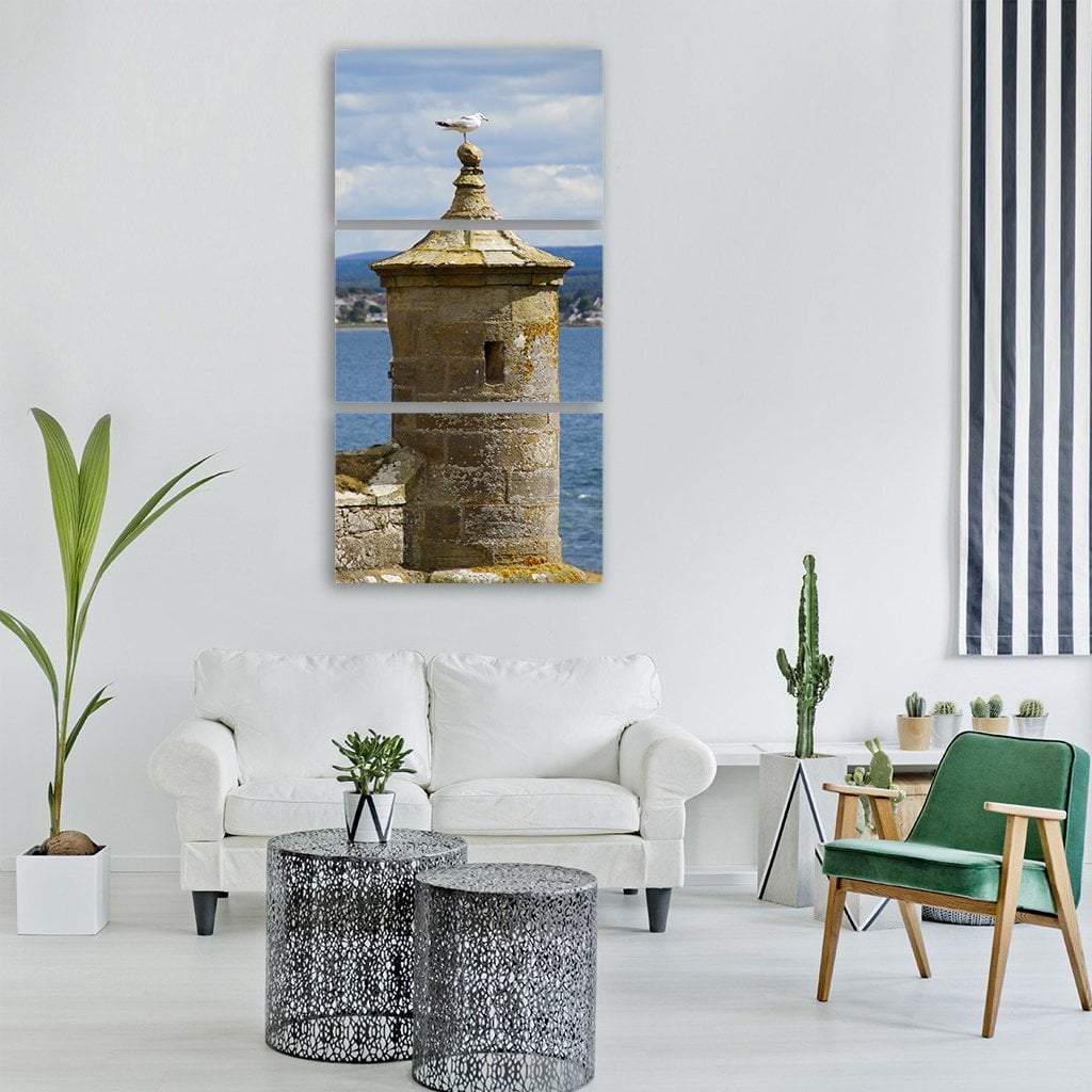 Watch Tower Fort George Near Sea Vertical Canvas Wall Art-3 Vertical-Gallery Wrap-12" x 25"-Tiaracle