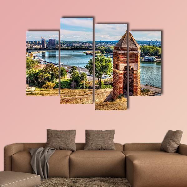 Watch Tower On The Kalemegdan Fortress Canvas Wall Art-4 Pop-Gallery Wrap-50" x 32"-Tiaracle