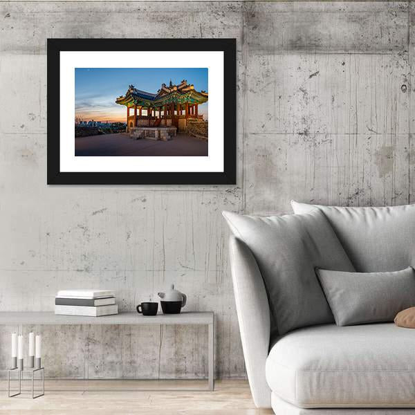 Watchtower At Hwaseong Fortress In South Korea Canvas Wall Art-5 Horizontal-Gallery Wrap-22" x 12"-Tiaracle