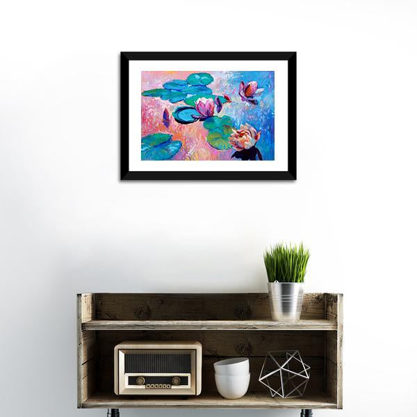 Watercolor Lilies Canvas Wall Art-1 Piece-Framed Print-20" x 16"-Tiaracle
