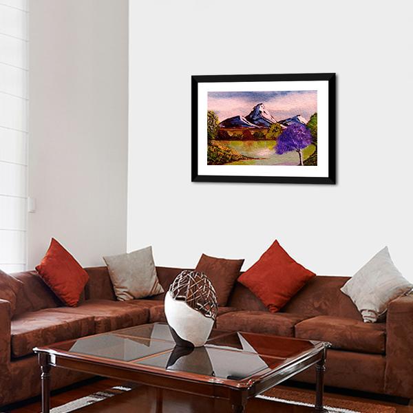 Watercolor Sketch Of Mountains Canvas Wall Art-3 Horizontal-Gallery Wrap-25" x 16"-Tiaracle