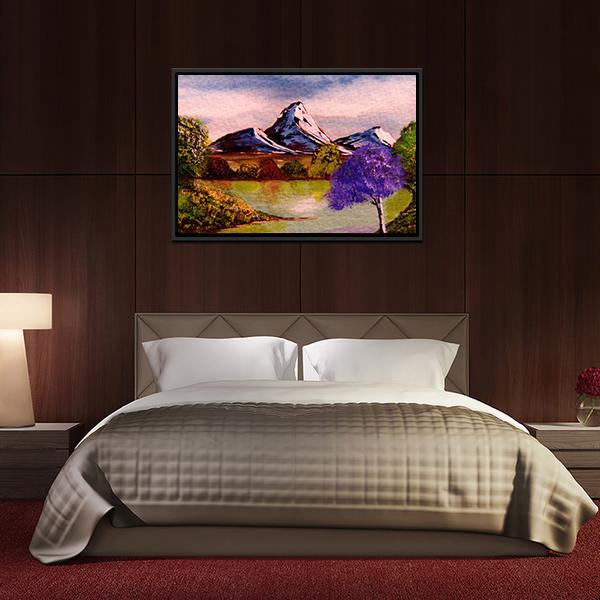 Watercolor Sketch Of Mountains Canvas Wall Art-5 Horizontal-Gallery Wrap-22" x 12"-Tiaracle