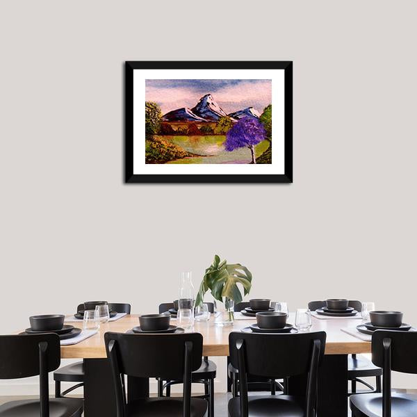 Watercolor Sketch Of Mountains Canvas Wall Art-5 Horizontal-Gallery Wrap-22" x 12"-Tiaracle