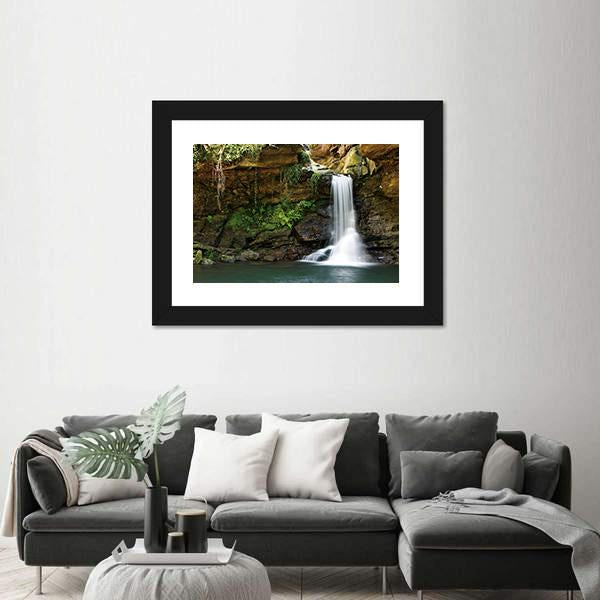 Waterfall At Rocky Place Vertical Canvas Wall Art-3 Vertical-Gallery Wrap-12" x 25"-Tiaracle