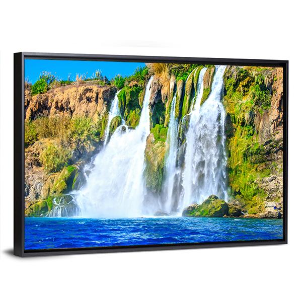 Waterfall Duden At Antalya Canvas Wall Art-3 Horizontal-Gallery Wrap-25" x 16"-Tiaracle