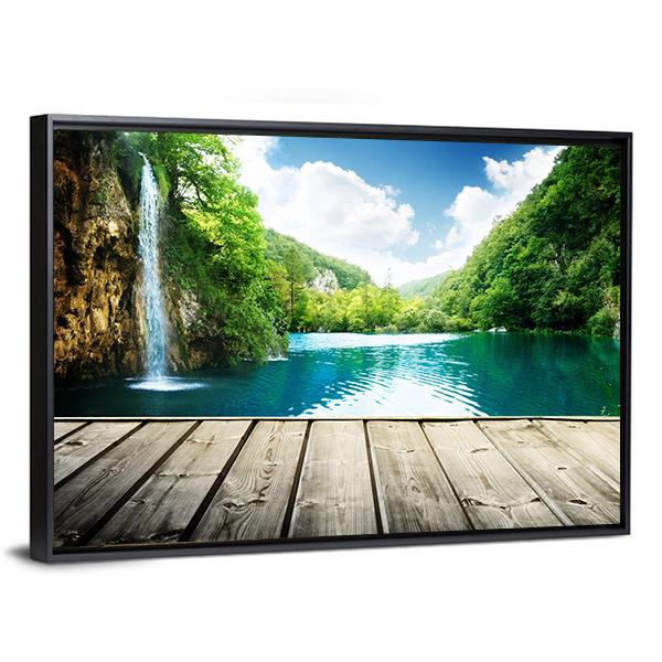 Waterfall In Deep Forest Of Croatia Vertical Canvas Wall Art-3 Vertical-Gallery Wrap-12" x 25"-Tiaracle