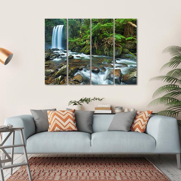 Waterfall In Great Otway National Australia Canvas Wall Art-4 Horizontal-Gallery Wrap-34" x 24"-Tiaracle