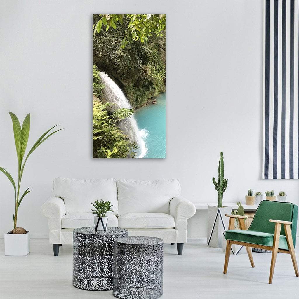 Waterfall In Philippines Vertical Canvas Wall Art-1 Vertical-Gallery Wrap-12" x 24"-Tiaracle