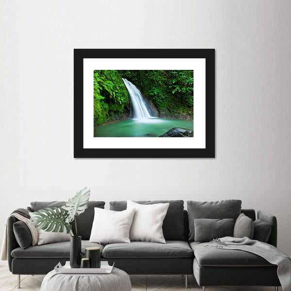 Waterfall In The National Park Of Guadeloupe Canvas Wall Art-3 Horizontal-Gallery Wrap-25" x 16"-Tiaracle