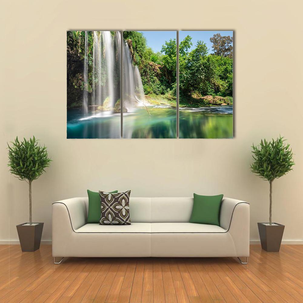 Waterfall Of The Antalya Area Canvas Wall Art-3 Horizontal-Gallery Wrap-37" x 24"-Tiaracle