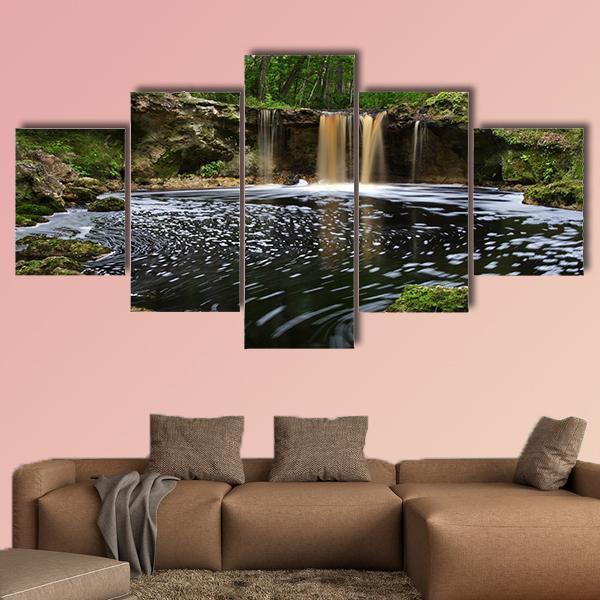 Waterfalls Along Falling Creek In Florida Canvas Wall Art-5 Star-Gallery Wrap-62" x 32"-Tiaracle