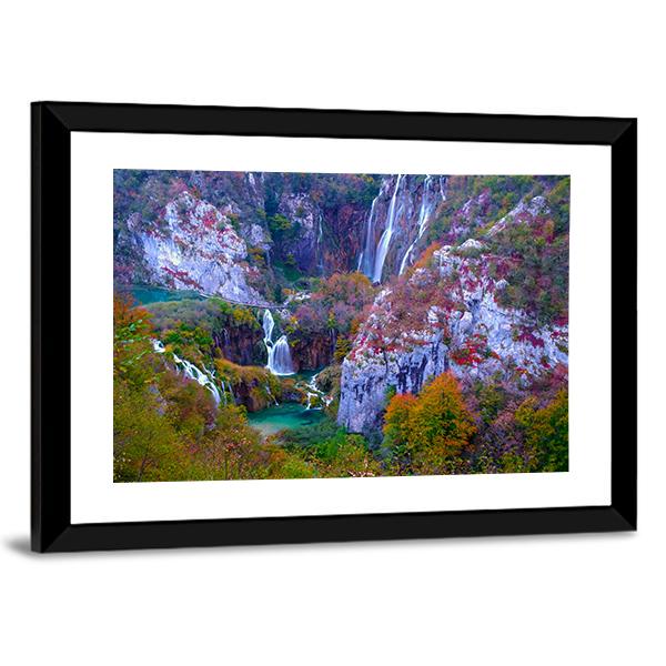 Waterfalls Of Plitvice National Park Canvas Wall Art-5 Horizontal-Gallery Wrap-22" x 12"-Tiaracle