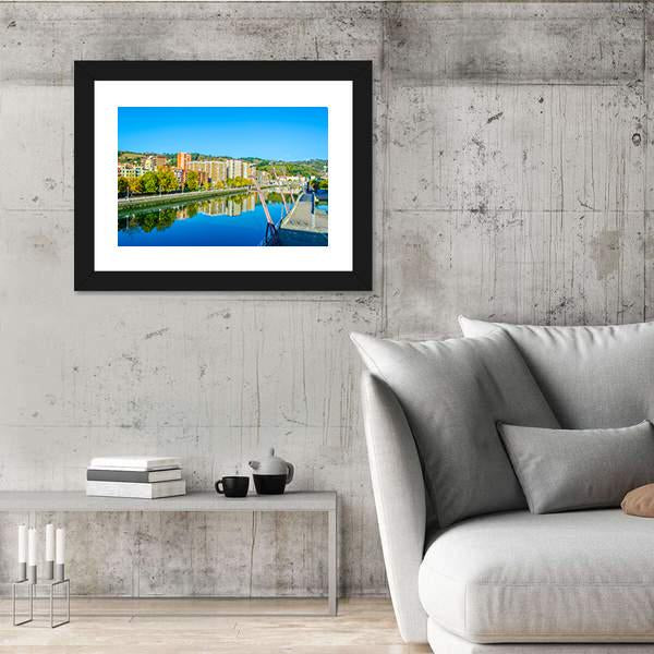 Waterfront Of The Nervion River In Bilbao Canvas Wall Art-3 Horizontal-Gallery Wrap-25" x 16"-Tiaracle