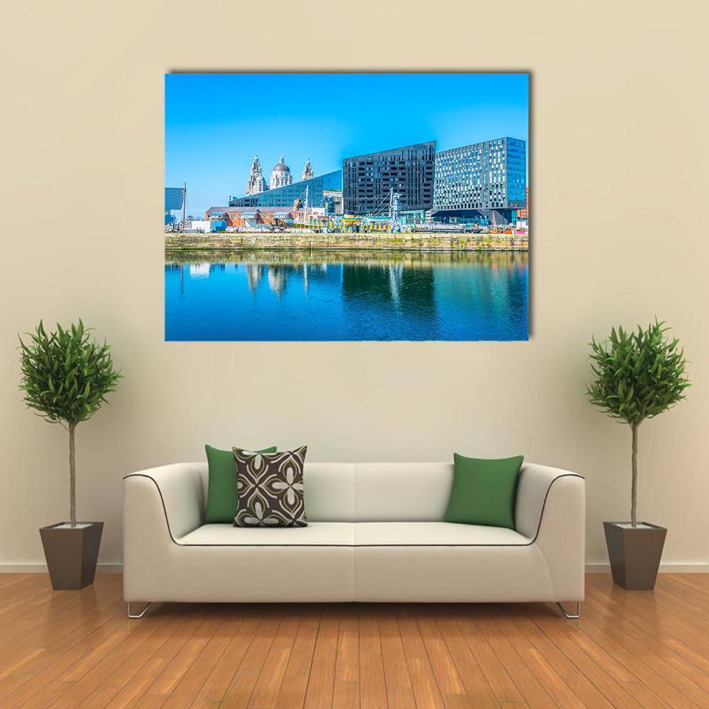 Waterside Of Liverpool In England Canvas Wall Art-1 Piece-Gallery Wrap-48" x 32"-Tiaracle