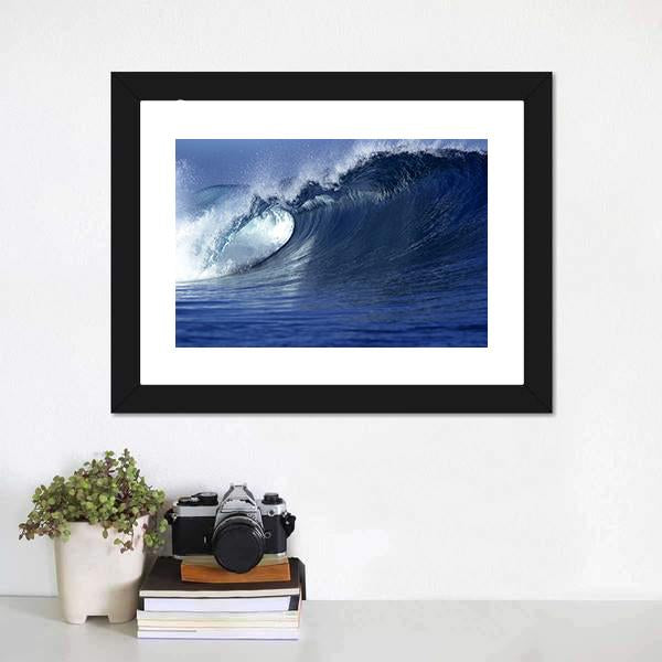 Wave In Ocean Fiji Canvas Wall Art-1 Piece-Framed Print-20" x 16"-Tiaracle