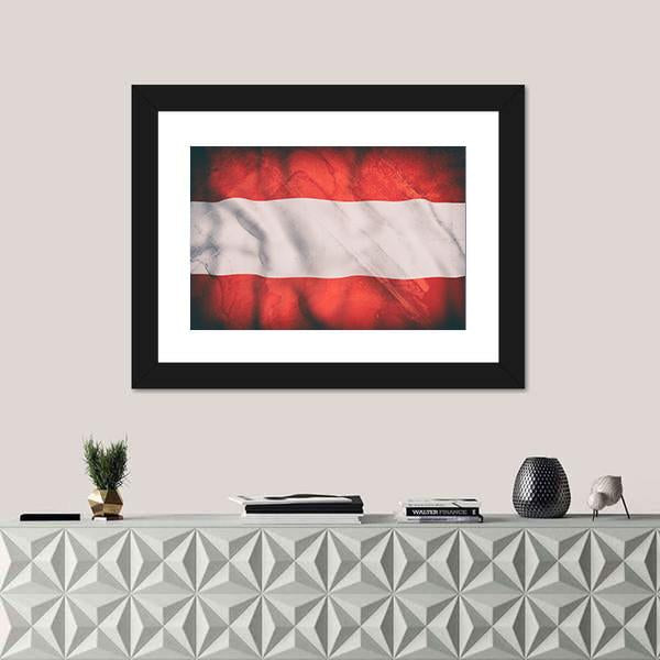 Waving Austrian Flag Canvas Wall Art-1 Piece-Framed Print-20" x 16"-Tiaracle