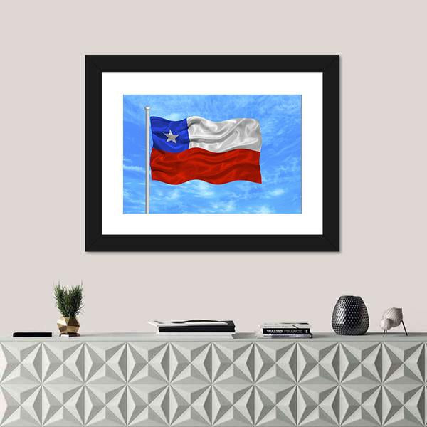 Waving Chilean Flag Canvas Wall Art-1 Piece-Framed Print-20" x 16"-Tiaracle
