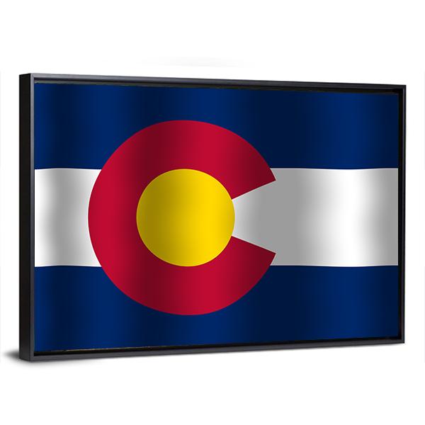 Waving Colorado State Flag Canvas Wall Art-5 Horizontal-Gallery Wrap-22" x 12"-Tiaracle