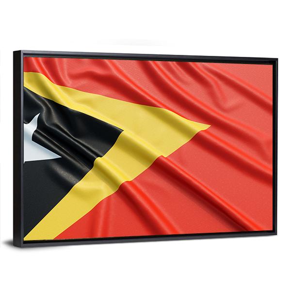 Waving East Timor Flag Canvas Wall Art-5 Horizontal-Gallery Wrap-22" x 12"-Tiaracle