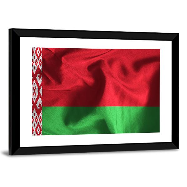 Waving Flag Of Belarus Canvas Wall Art-3 Horizontal-Gallery Wrap-25" x 16"-Tiaracle