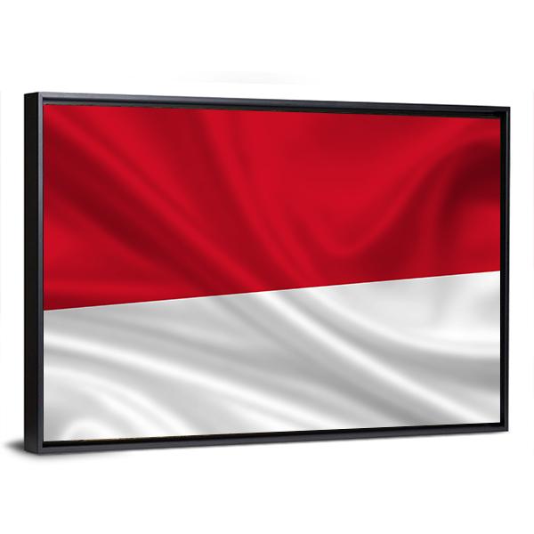Waving Indonesia Flag Panoramic Canvas Wall Art-1 Piece-36" x 12"-Tiaracle