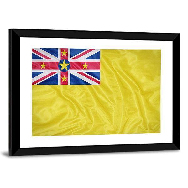 Waving Niue Flag Canvas Wall Art-3 Horizontal-Gallery Wrap-25" x 16"-Tiaracle