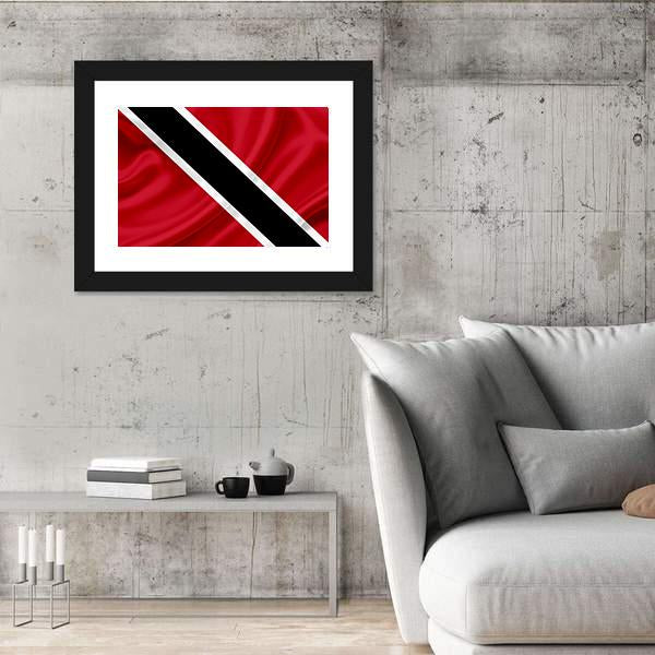 Waving Trinidad & Tobago Flag Panoramic Canvas Wall Art-1 Piece-36" x 12"-Tiaracle