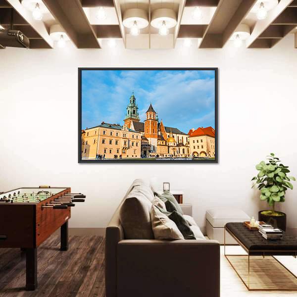 Wawel Castle In Krakow Panoramic Canvas Wall Art-1 Piece-36" x 12"-Tiaracle